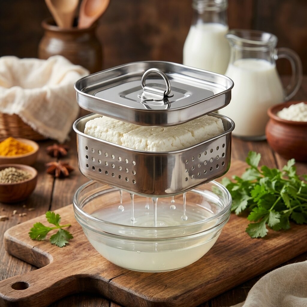 Stainless   Steel   Paneer   Maker   |   400+   Grams   Home-Made   Paneer