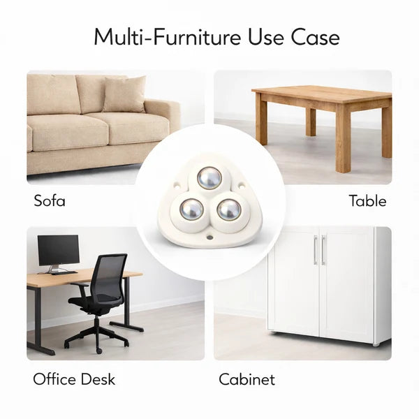 [Pack   Of   12]   Heavy   Furniture   Sofa   Table   Moving   Wheels   |   180   KGs   Weight   Capacity