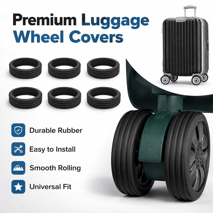[16   PCS   SET]   Silicone   Suitcase   Wheel   Cover   Protectors
