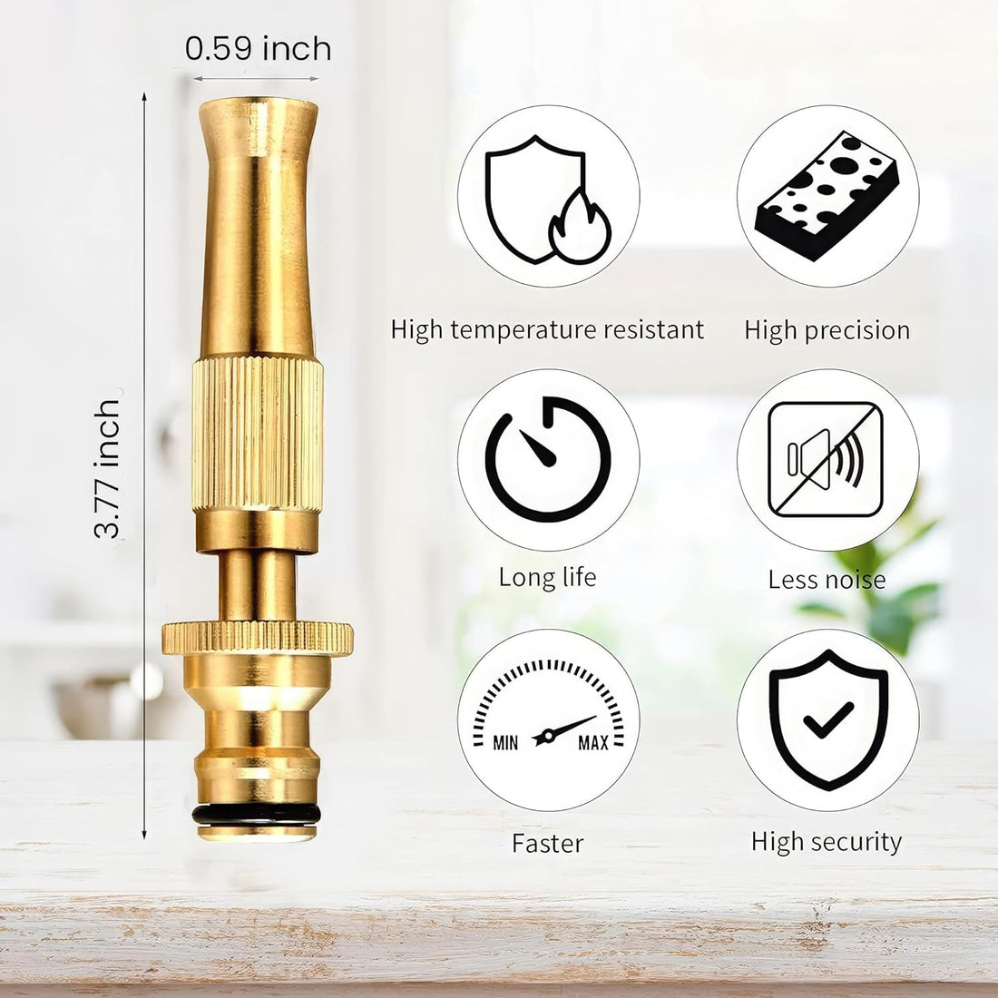 [Pack   Of   2]   High   Pressure   Brass   Water   Spray   Nozzle