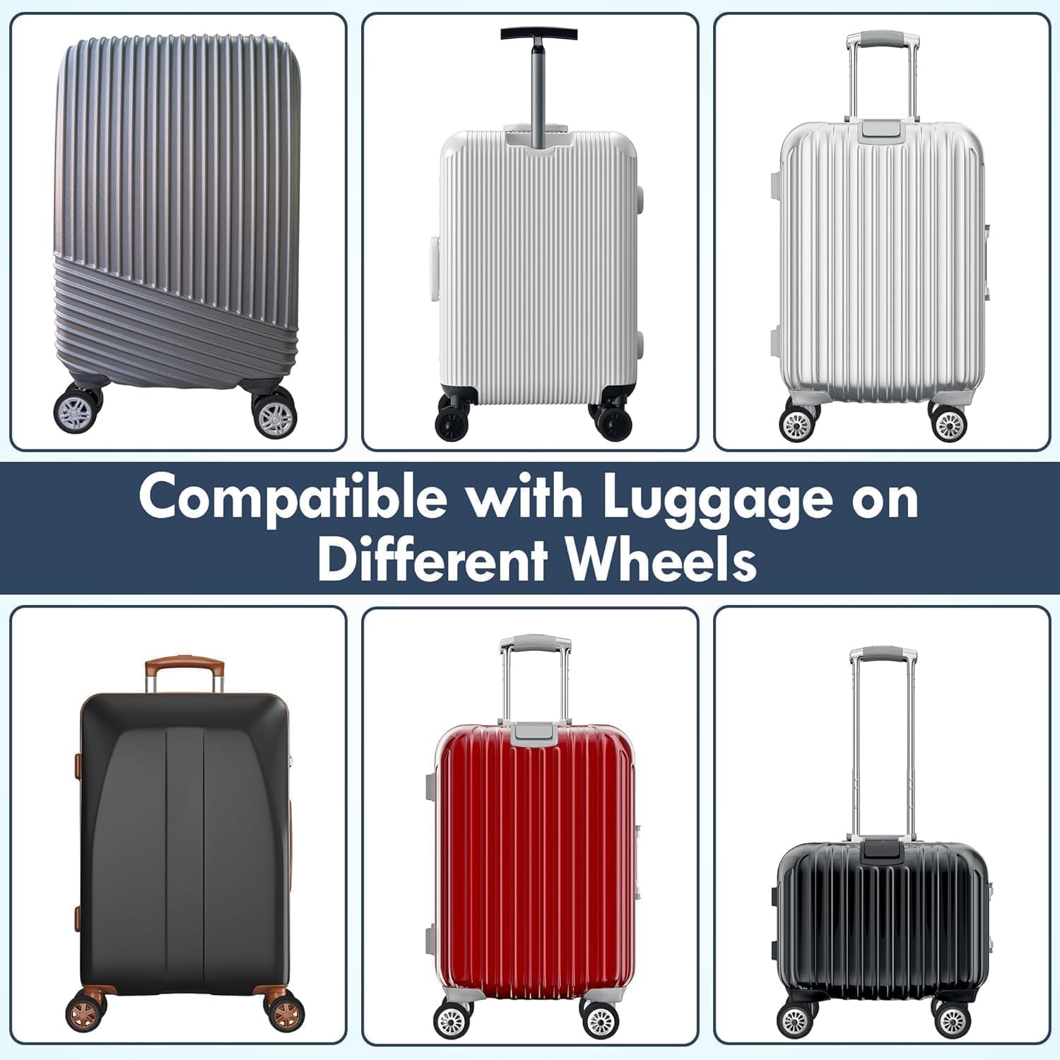 [16   PCS   SET]   Silicone   Suitcase   Wheel   Cover   Protectors