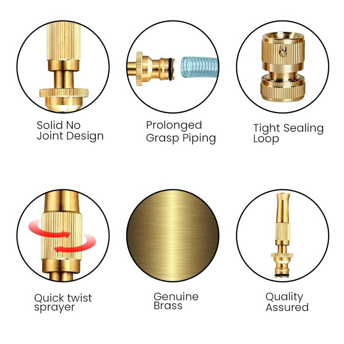 [Pack   Of   2]   High   Pressure   Brass   Water   Spray   Nozzle