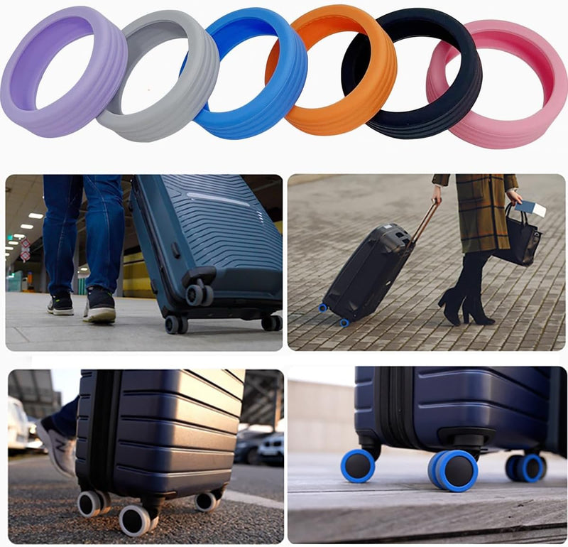 [16   PCS   SET]   Silicone   Suitcase   Wheel   Cover   Protectors