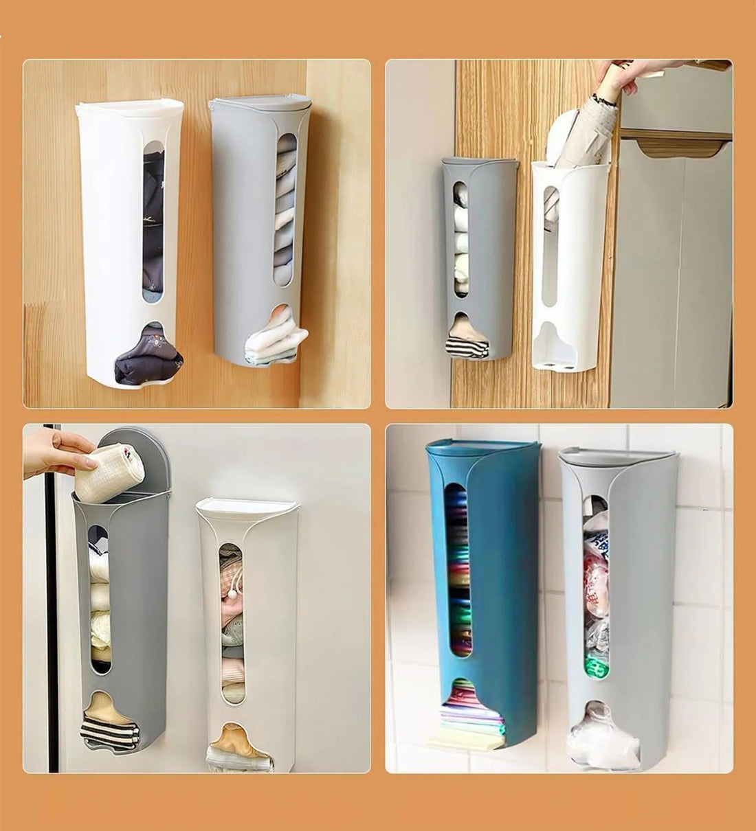 Wall Mounted Storage Box Organizer – Multi-Purpose Underwear, Socks & Garbage Bag Holder