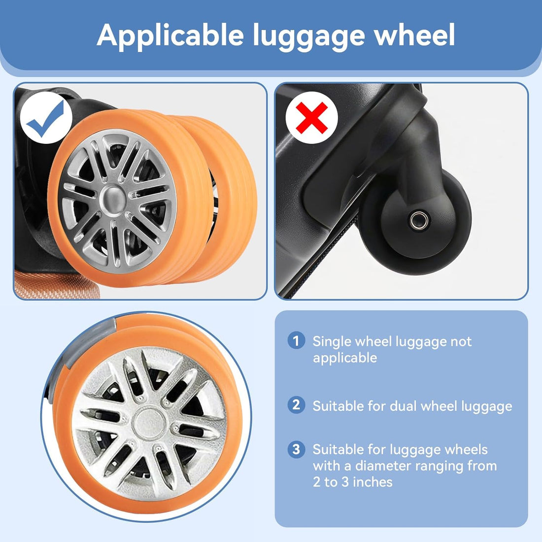 [16   PCS   SET]   Silicone   Suitcase   Wheel   Cover   Protectors