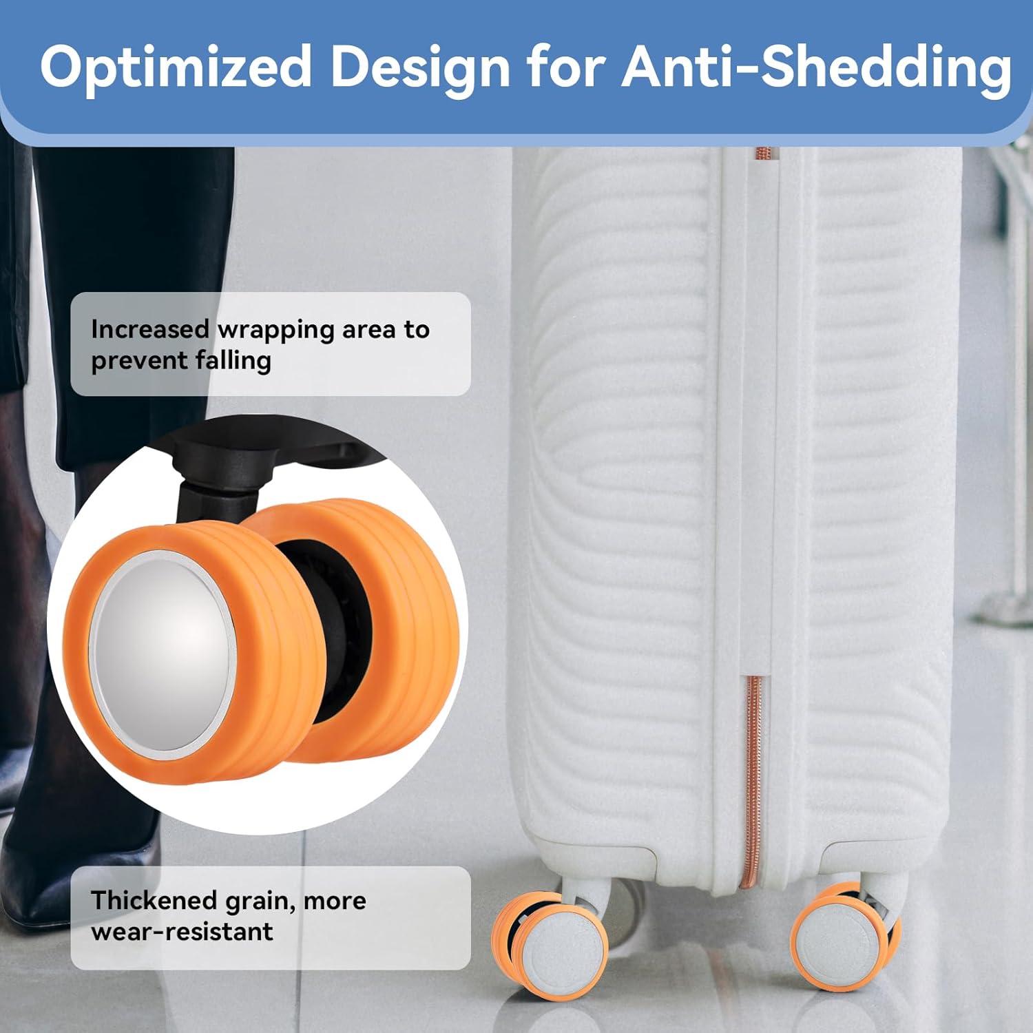 [16   PCS   SET]   Silicone   Suitcase   Wheel   Cover   Protectors