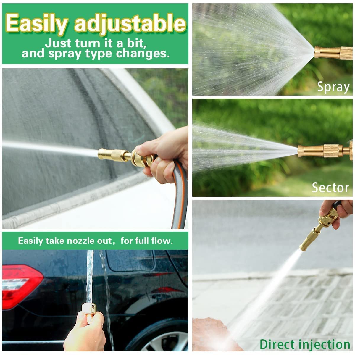[Pack   Of   2]   High   Pressure   Brass   Water   Spray   Nozzle
