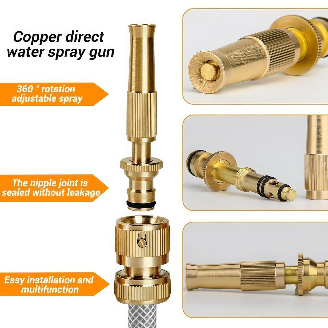 [Pack   Of   2]   High   Pressure   Brass   Water   Spray   Nozzle
