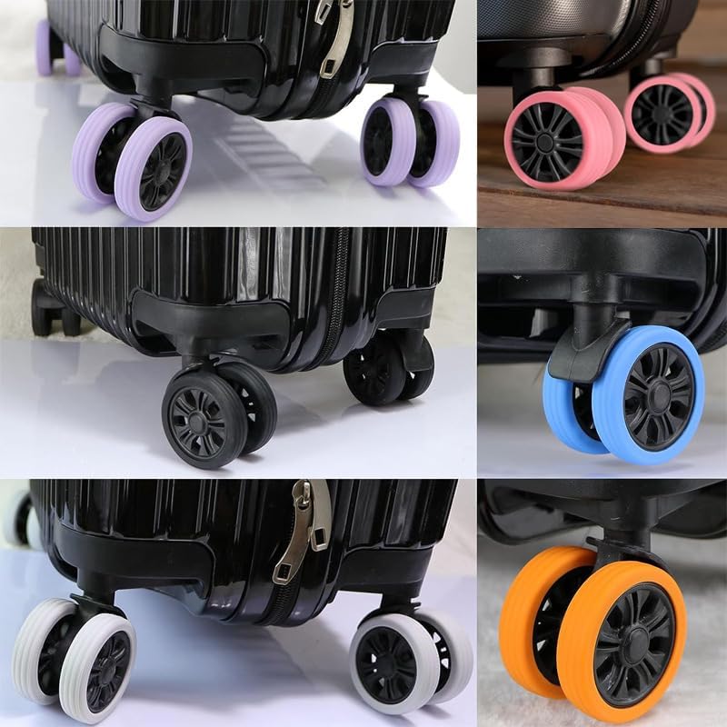[16   PCS   SET]   Silicone   Suitcase   Wheel   Cover   Protectors