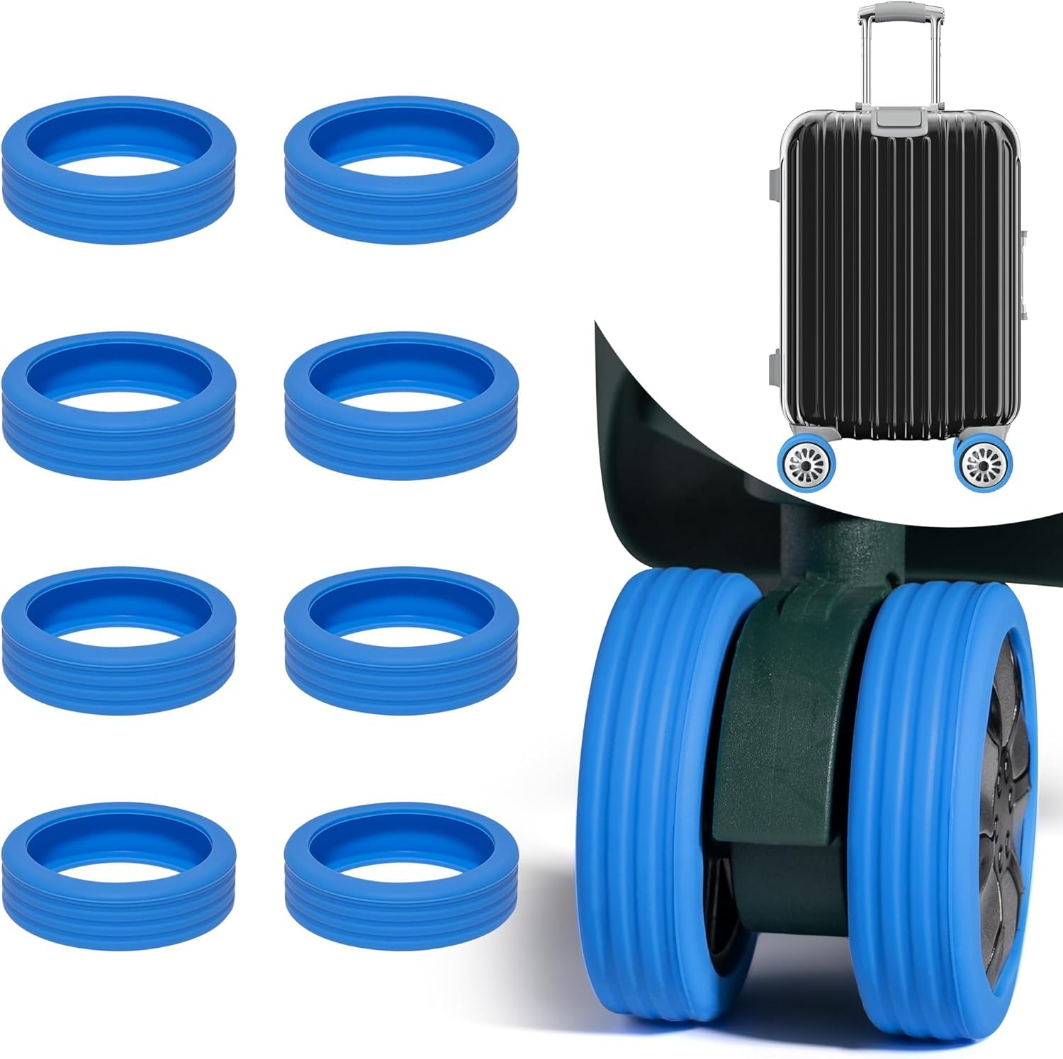 [16   PCS   SET]   Silicone   Suitcase   Wheel   Cover   Protectors