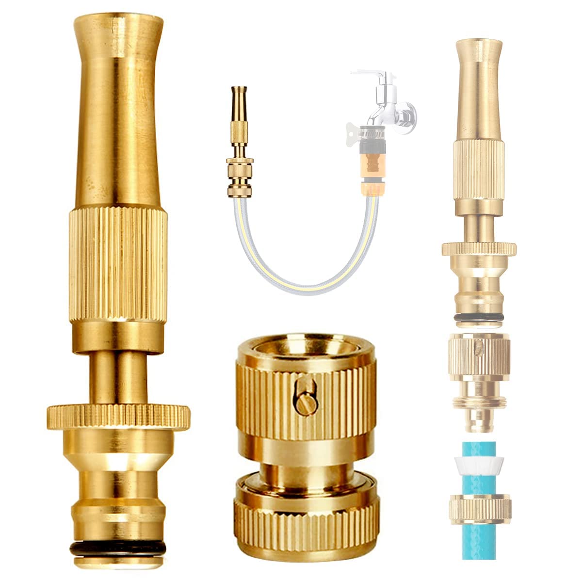 [Pack   Of   2]   High   Pressure   Brass   Water   Spray   Nozzle
