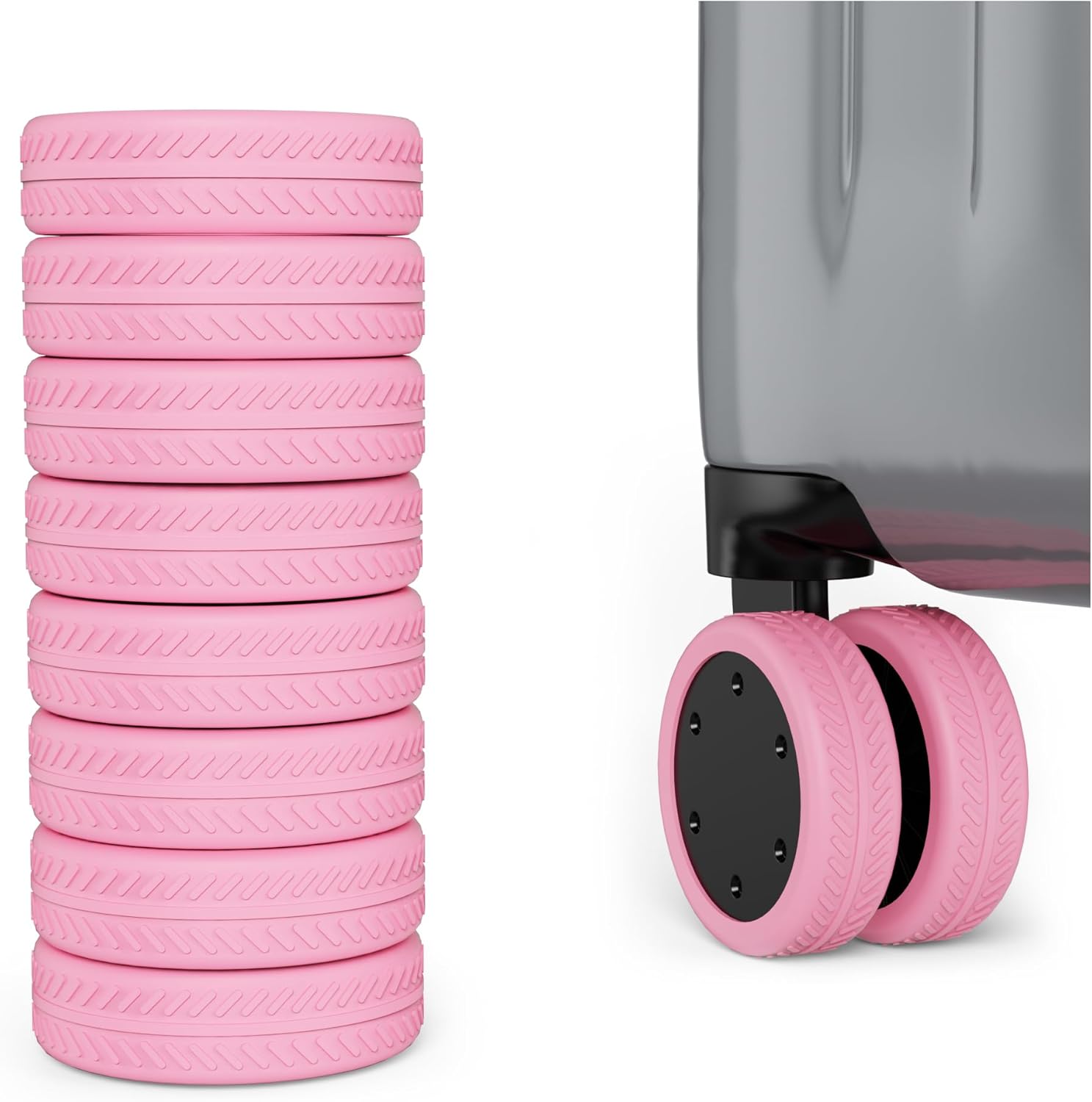 [16   PCS   SET]   Silicone   Suitcase   Wheel   Cover   Protectors