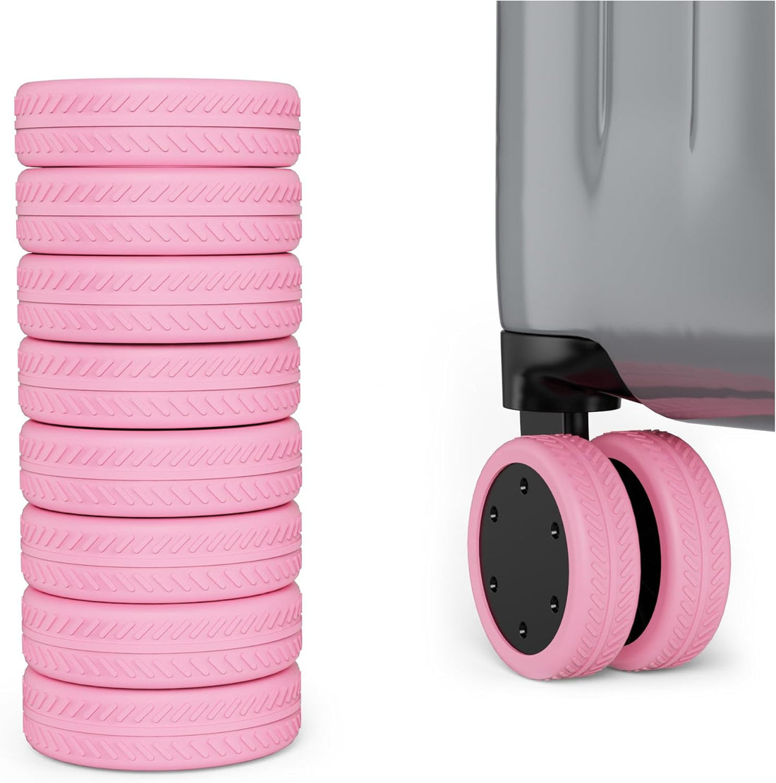 [16   PCS   SET]   Silicone   Suitcase   Wheel   Cover   Protectors