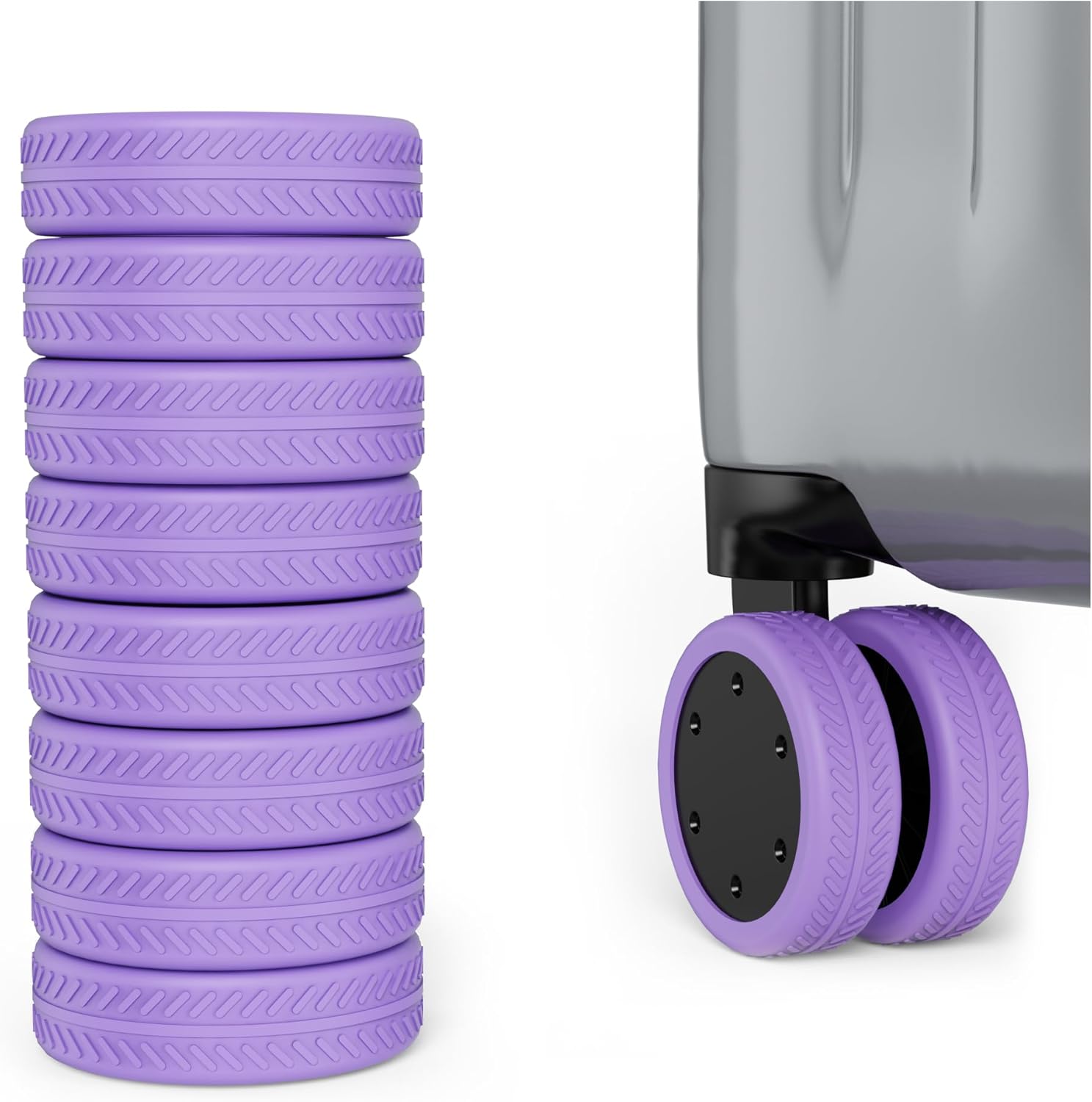 [16   PCS   SET]   Silicone   Suitcase   Wheel   Cover   Protectors