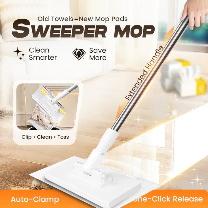 🧹 Easy-Clean Auto Clamp Disposable Dust Mop
