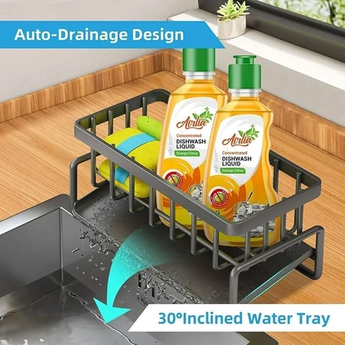Draining Sink Organizer Caddy with Soap Tray