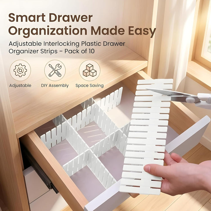 Drawer Organizer Dividers – Customizable Storage Grid for Clothes & Wardrobe