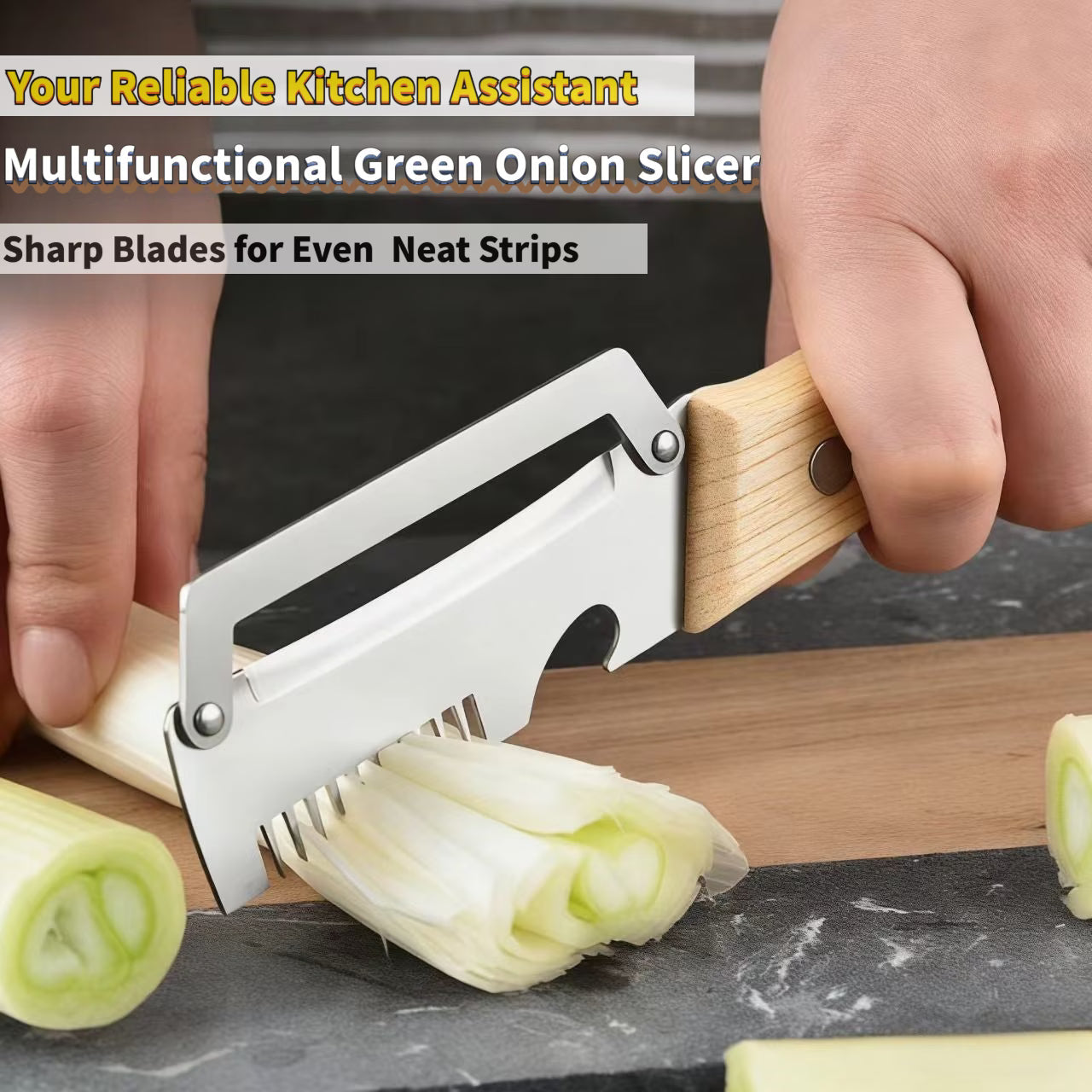 SliceGrip Pro Stainless Steel Onion Holder & Peeler Tool
