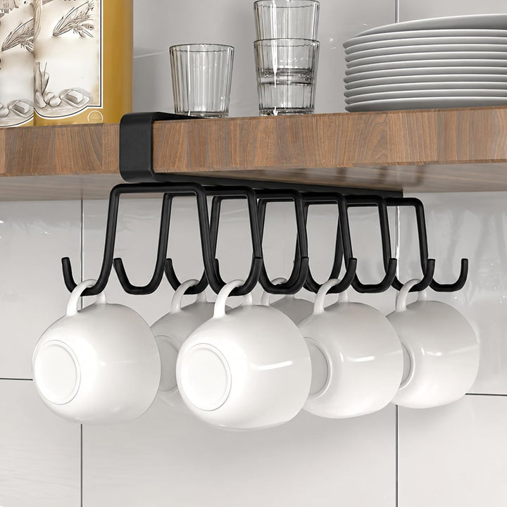 ABC Mall 1 Pcs Double-Row 12 Hooks for Kitchen Storage - Cupboard Hanging Organizer for Coffee, Tea Cups, Towels, and More | Versatile Metal Hooks for Home, Office