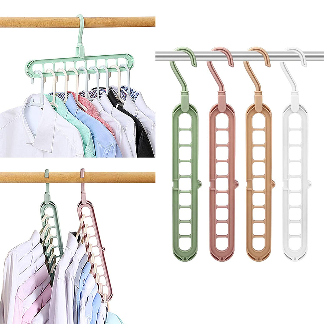 9 in 1 Space Saving Clothes Hangers (Pack Of 6)
