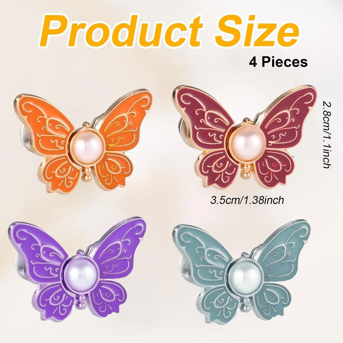 New Butterfly Pearl Brooch Pin Set for Women – Stylish Dress, Scarf & Hijab Accessory