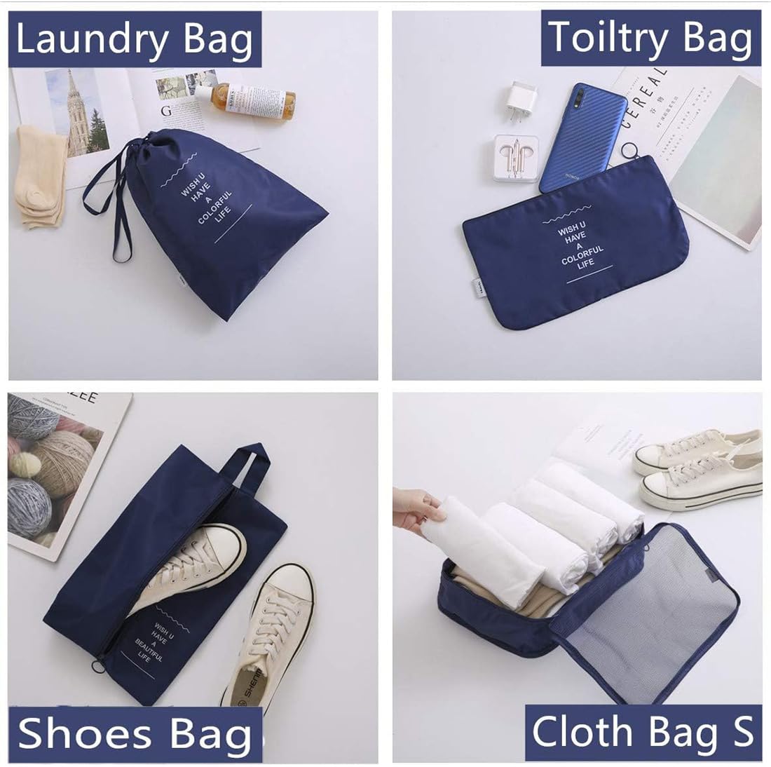 7-in-1 Travel Organizer Packing Cubes Set
