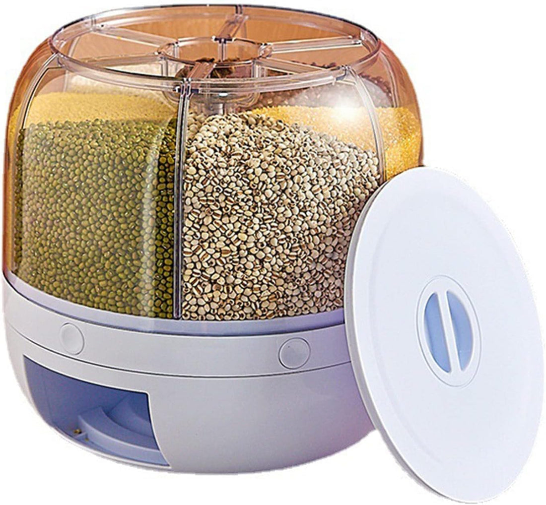 Premium 360° Rotating Kitchen Organiser with 6 Grid Dispenser