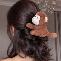 Plush Monkey Hair Clip