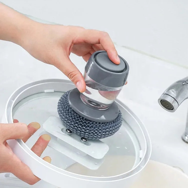 2 in 1 Liquid Soap Dispensing Palm Brush