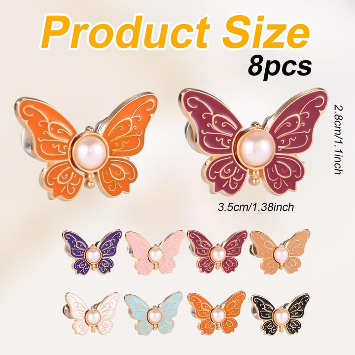 New Butterfly Pearl Brooch Pin Set for Women – Stylish Dress, Scarf & Hijab Accessory
