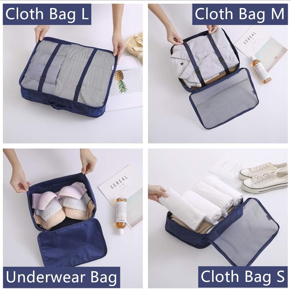 7-in-1 Travel Organizer Packing Cubes Set