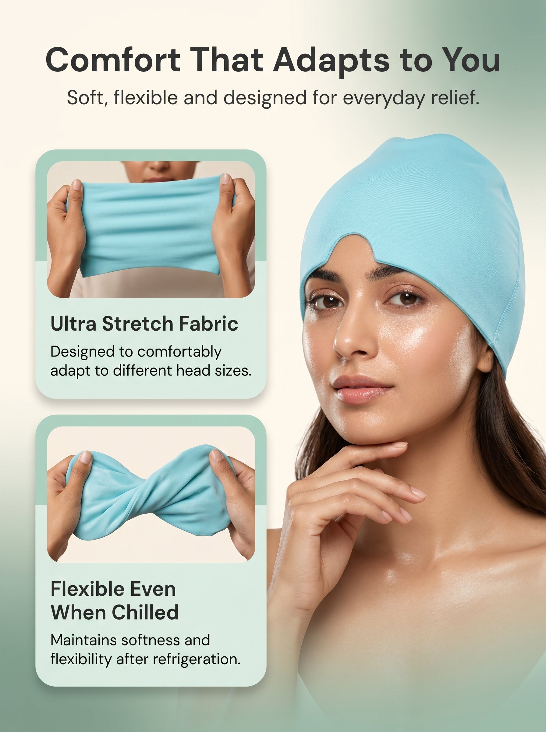 Headache Relief Cap | Cooling & Heating Therapy Wrap
