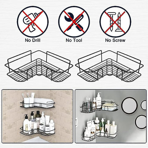 Self-Adhesive Bathroom Corner Shelf for Wall