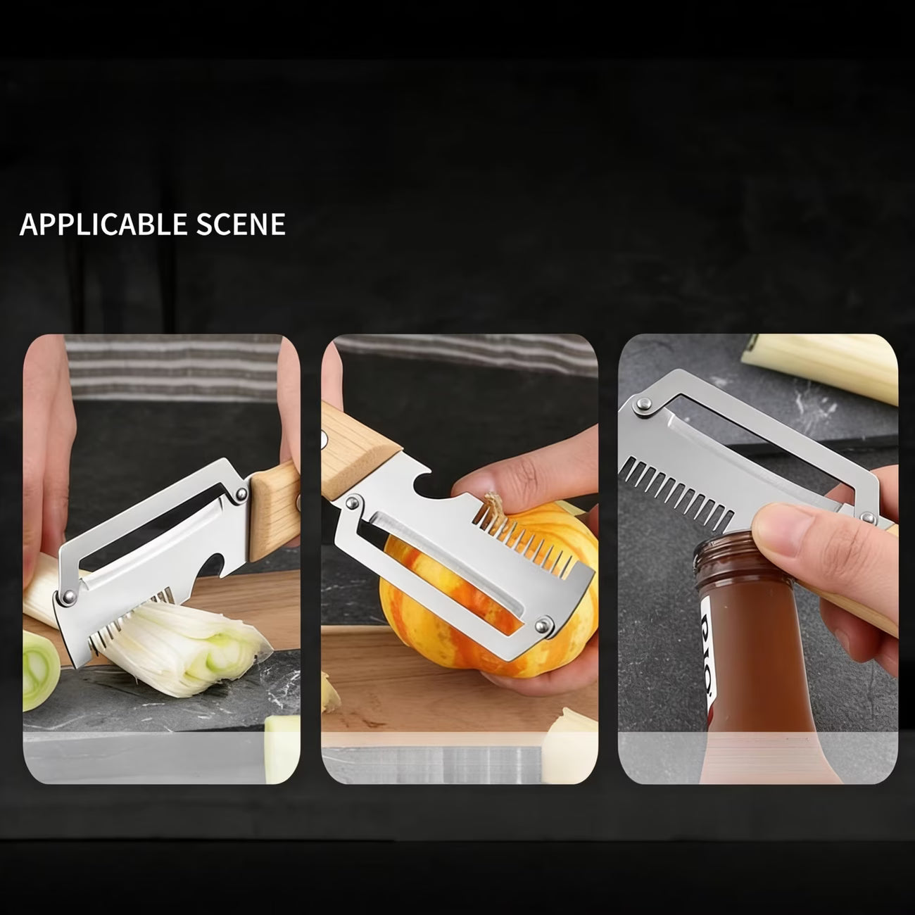 SliceGrip Pro Stainless Steel Onion Holder & Peeler Tool