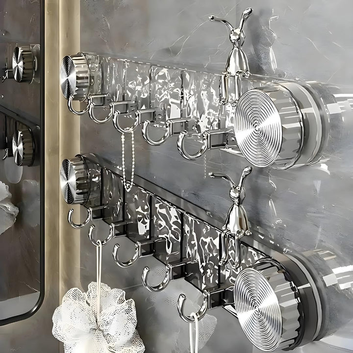 5 Hook Crystal Design Transparent Vacuum Suction Cup Wall Hook