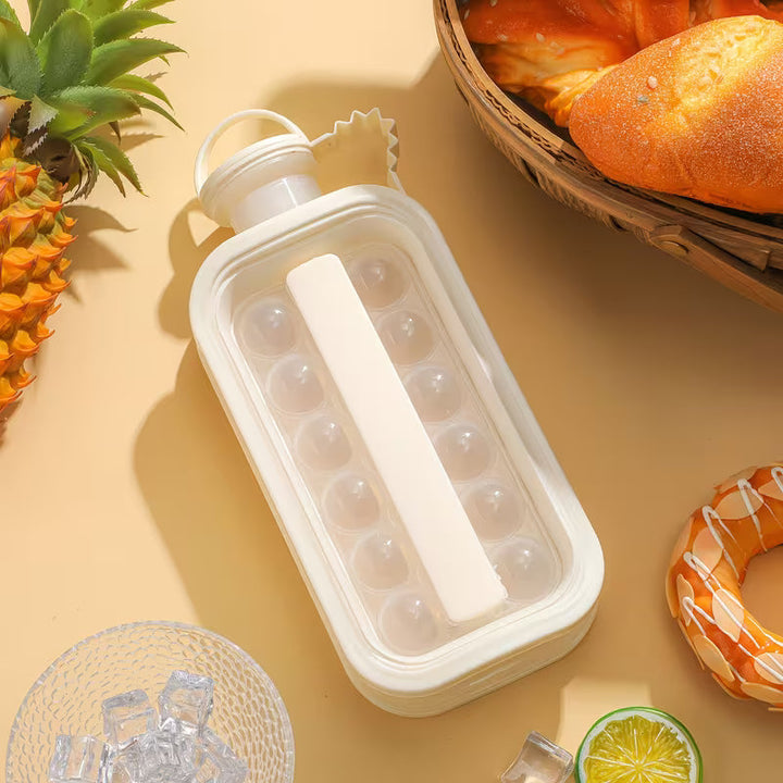 FrostFlow 2-in-1 Ice Water Bottle & Cube Maker (17 Grid Chill System)