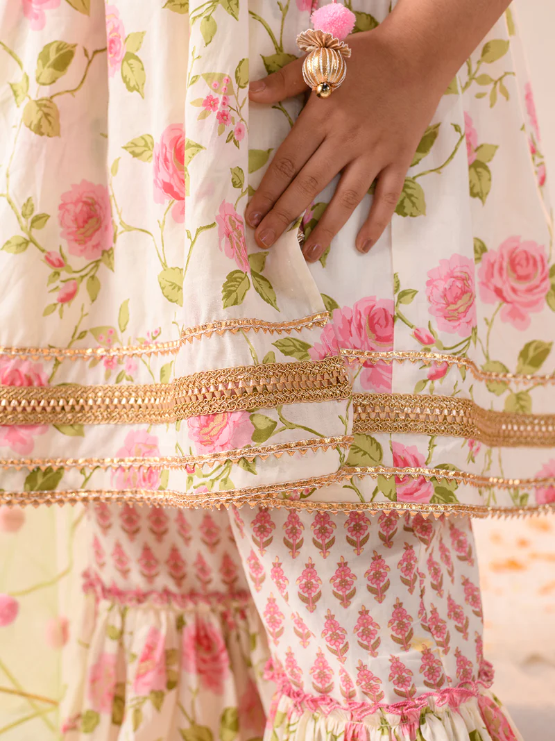 Beautiful Floral Print Sharara Set for Girls – Ethnic & Festive Wear