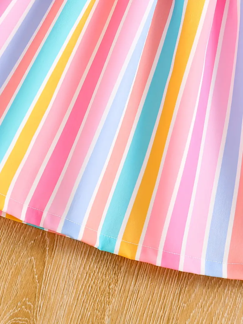 Adorable Baby Girl Striped Puff Sleeve Dress – Perfect for Any Occasion!