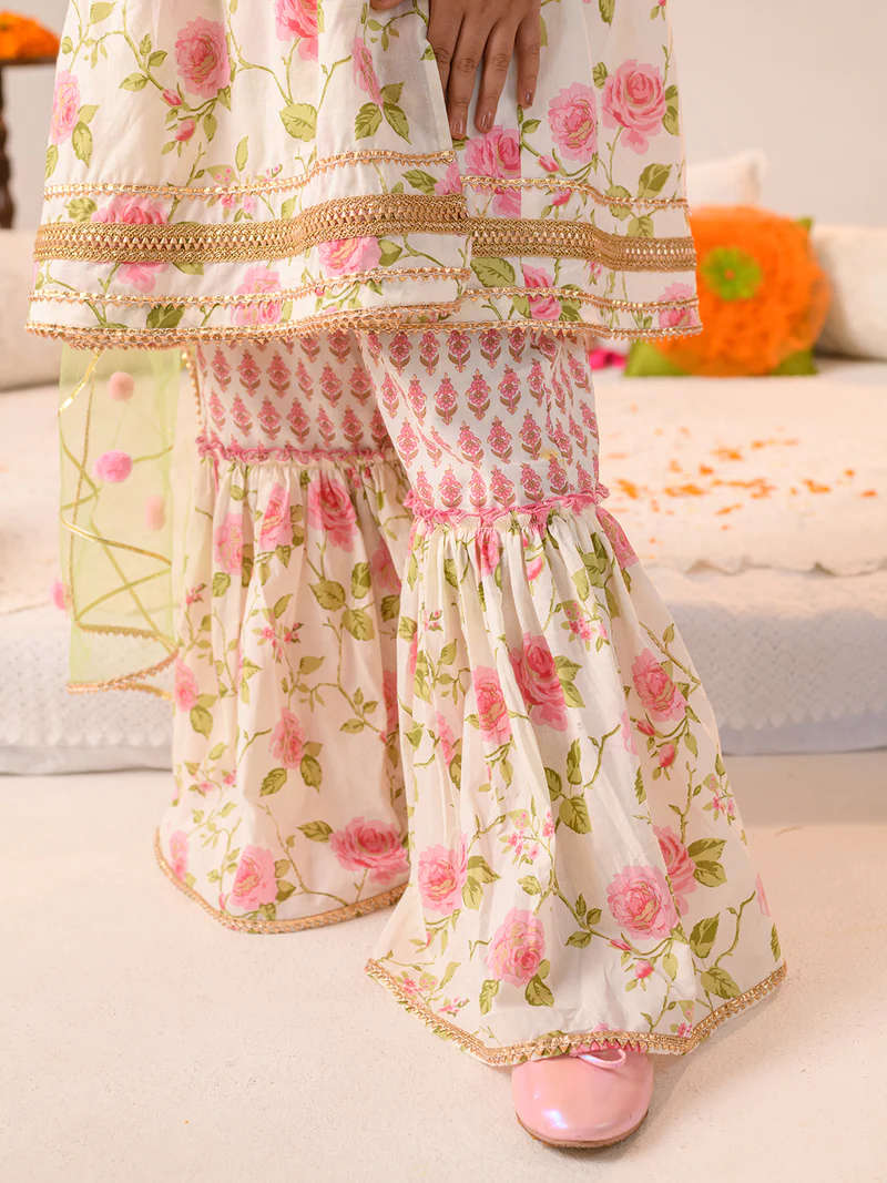 Beautiful Floral Print Sharara Set for Girls – Ethnic & Festive Wear
