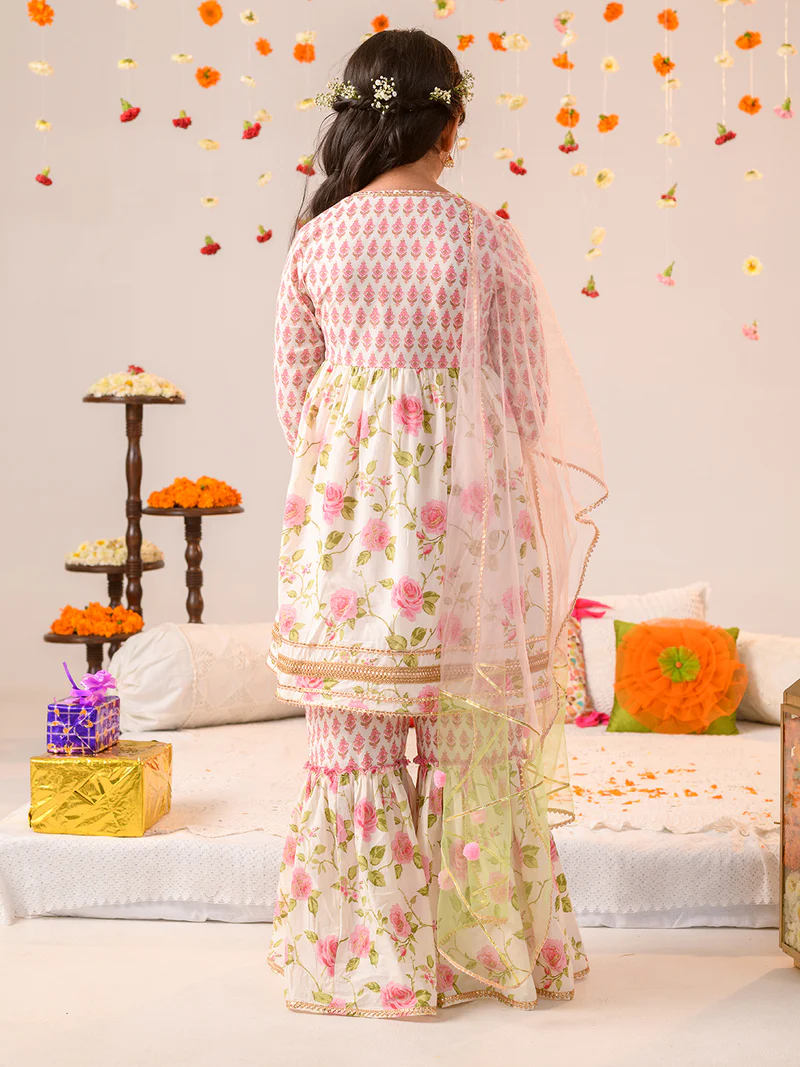 Beautiful Floral Print Sharara Set for Girls – Ethnic & Festive Wear