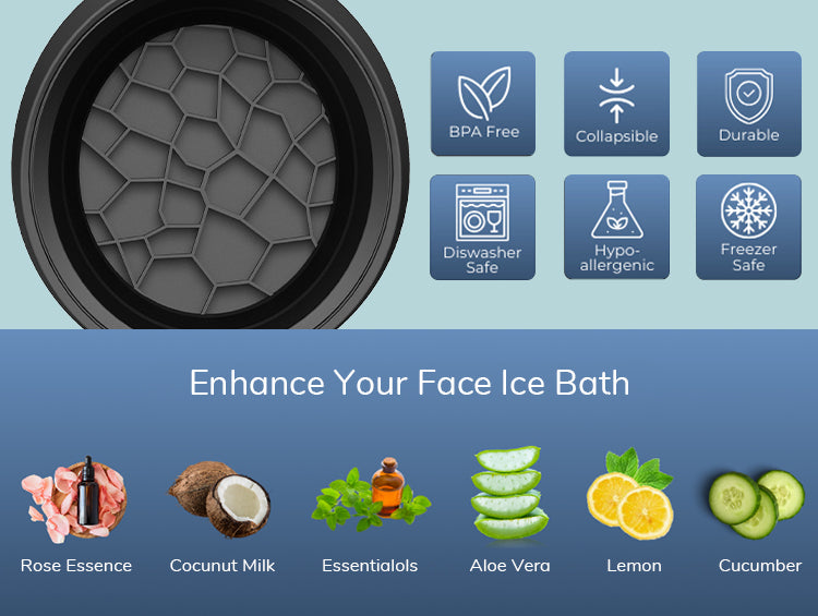 Collapsible Ice Facial Bowl – Portable Silicone Basin for Cold Therapy, Skin Tightening & Refreshing Face Wash