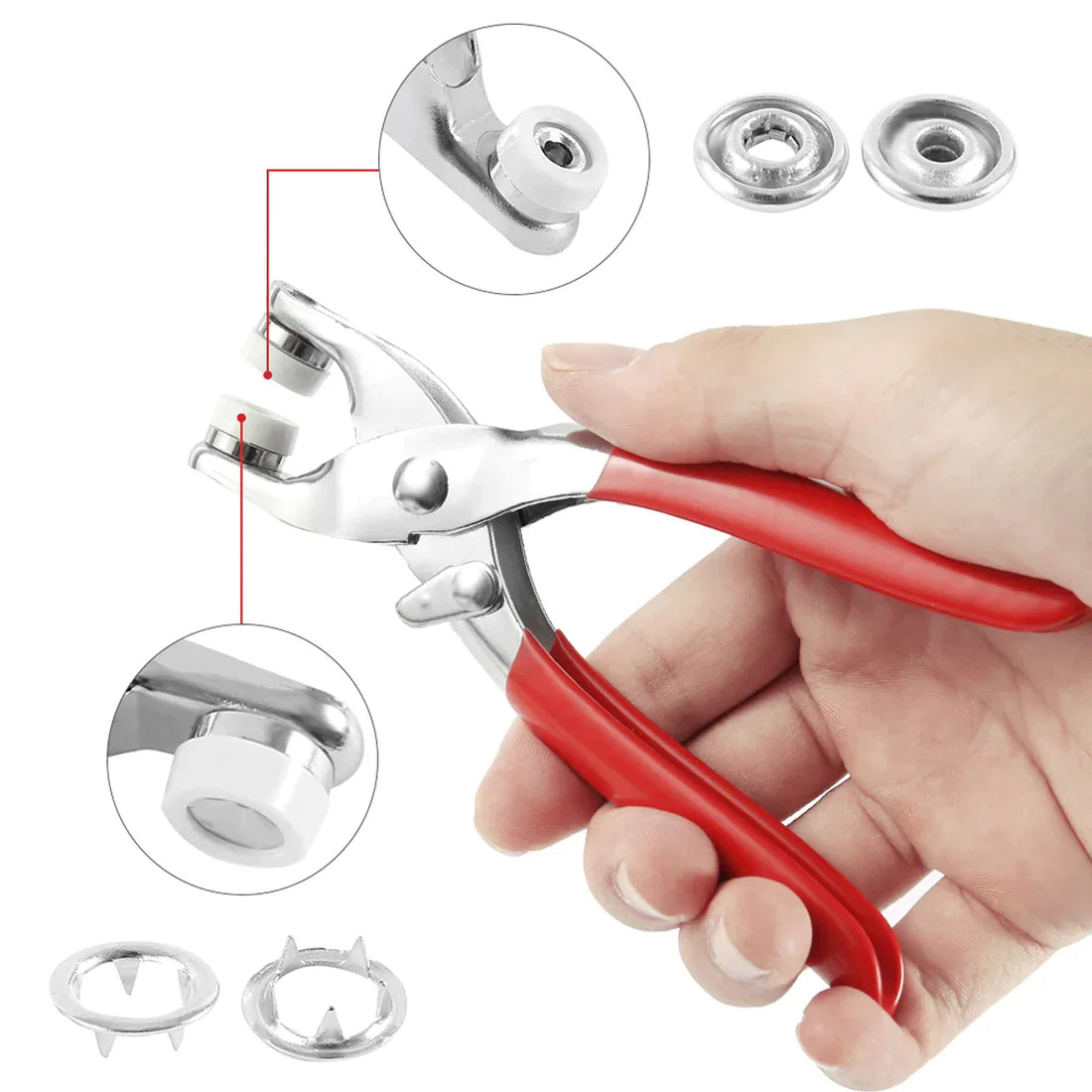 Button Snapping Tool Metal Snap Buttons Tool Kit - HomeHq