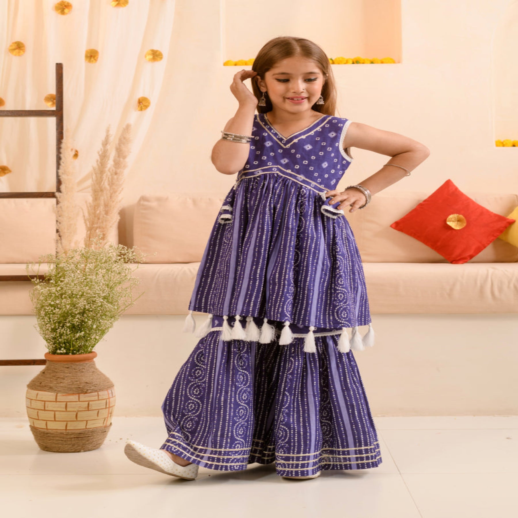 Traditional Bandhani Sharara Set for Girls – Ethnic & Festive Wear