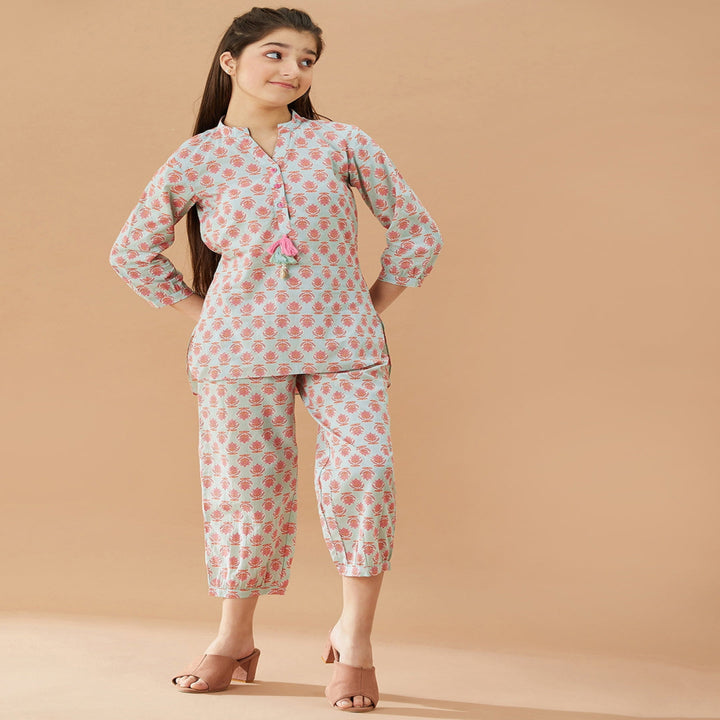Elegant Printed Kurta Set for Girls – Casual & Festive Wear