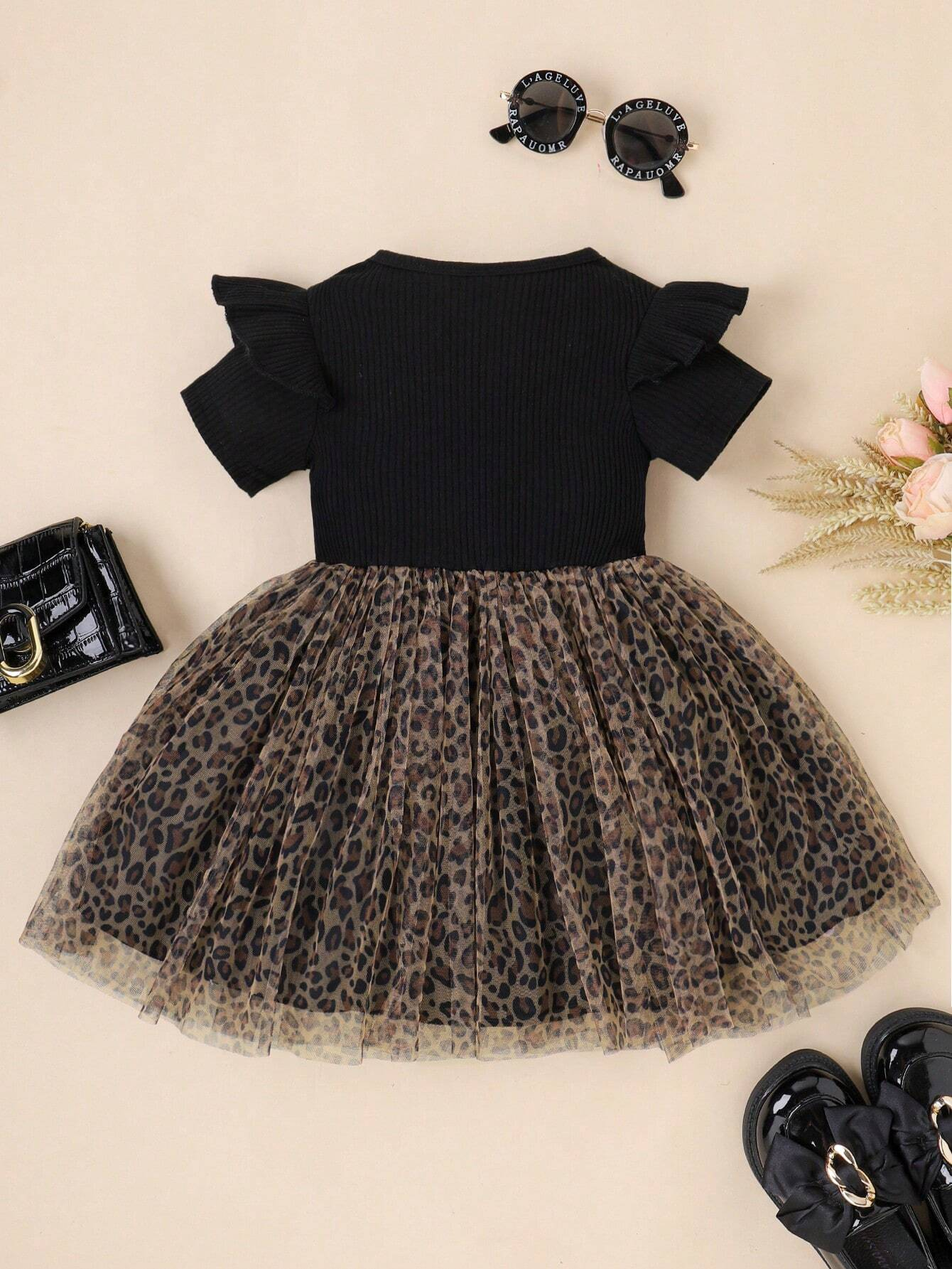 Stylish Baby Girl Dress – Print Tulle Party Dress