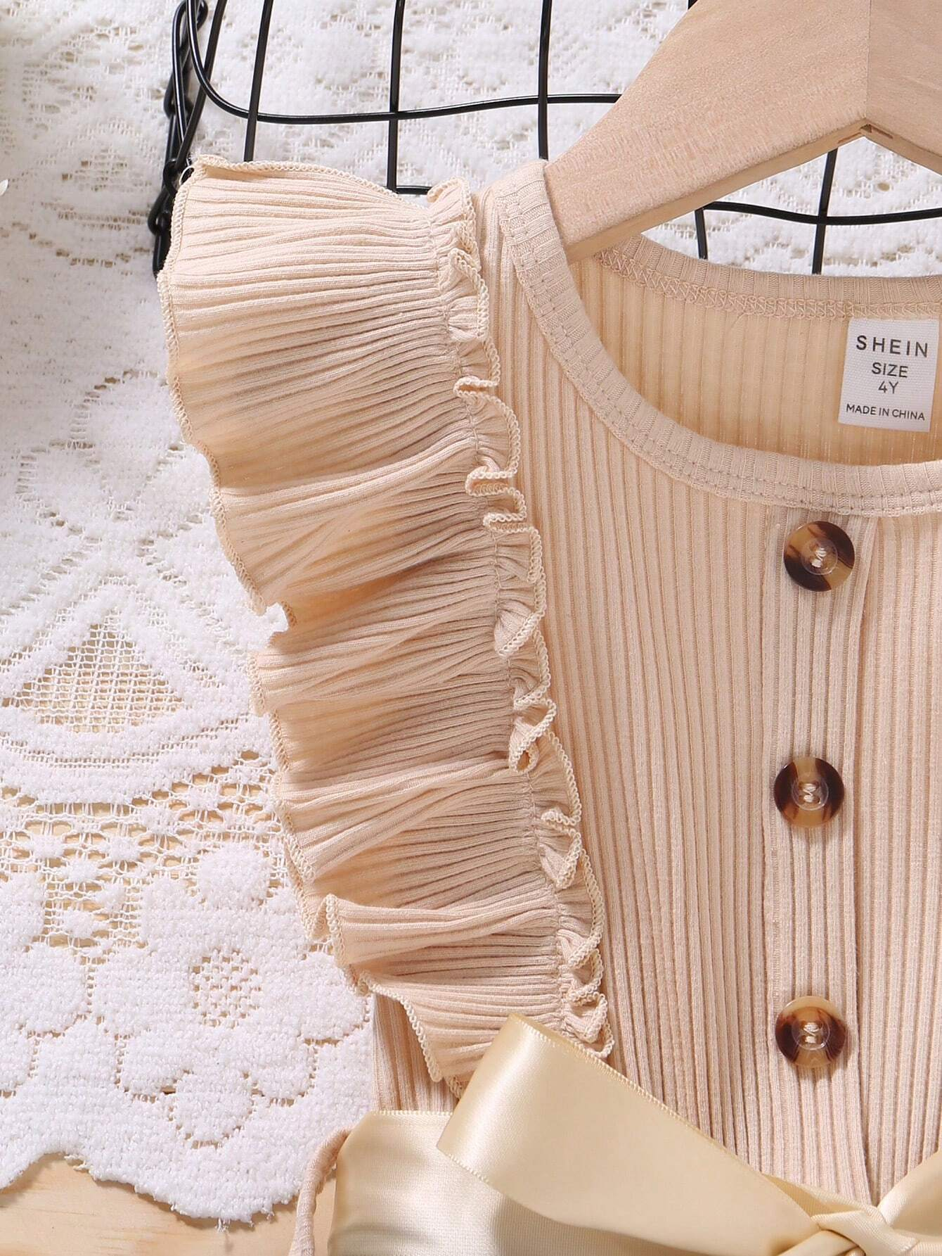 Elegant Black & Beige Polka Dot Baby Girl Dress – Stylish Party Wear