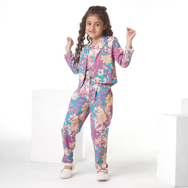 Trendy Floral Co-Ord Set for Girls – Stylish & Comfortable Outfit