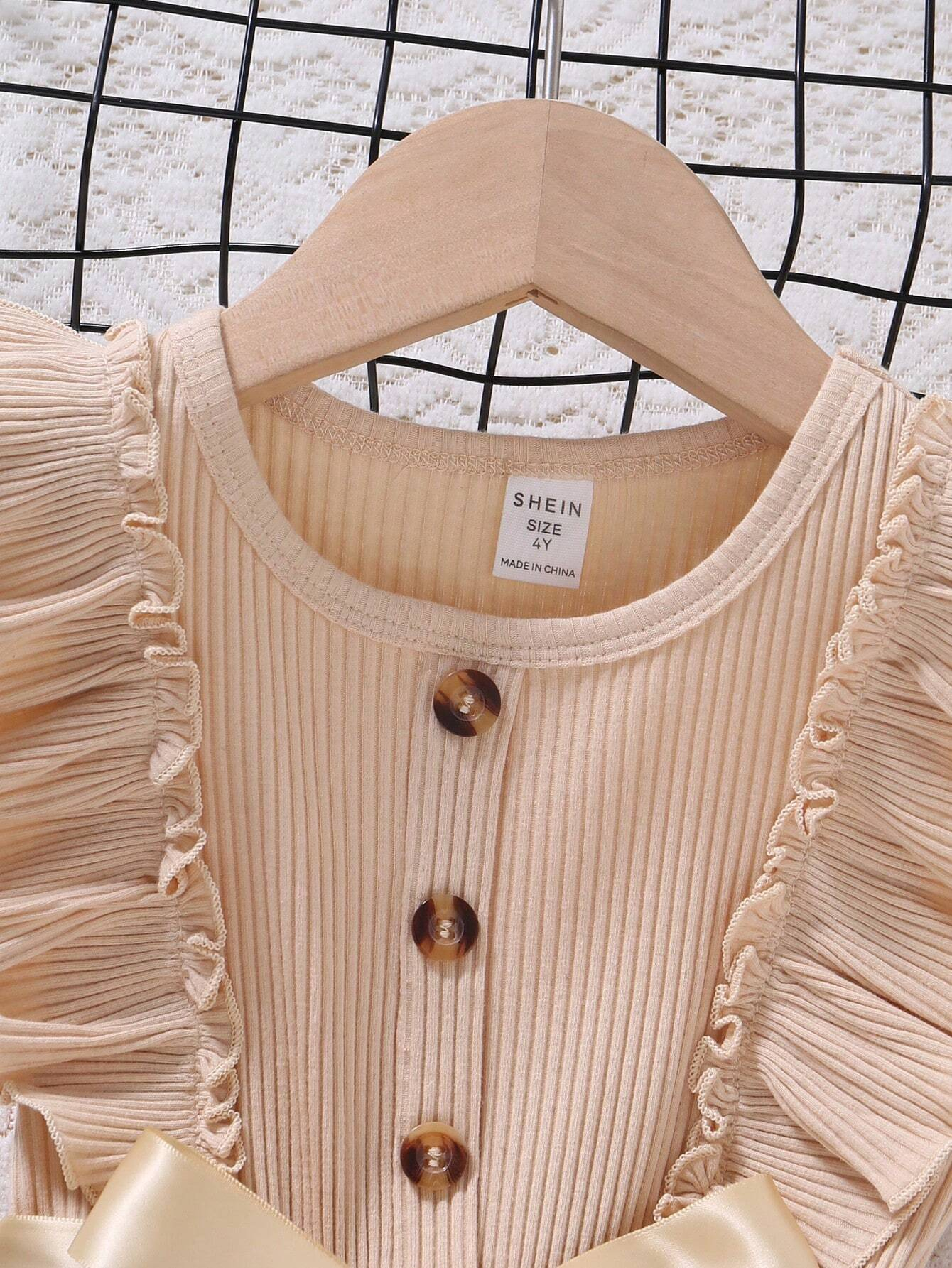 Elegant Black & Beige Polka Dot Baby Girl Dress – Stylish Party Wear