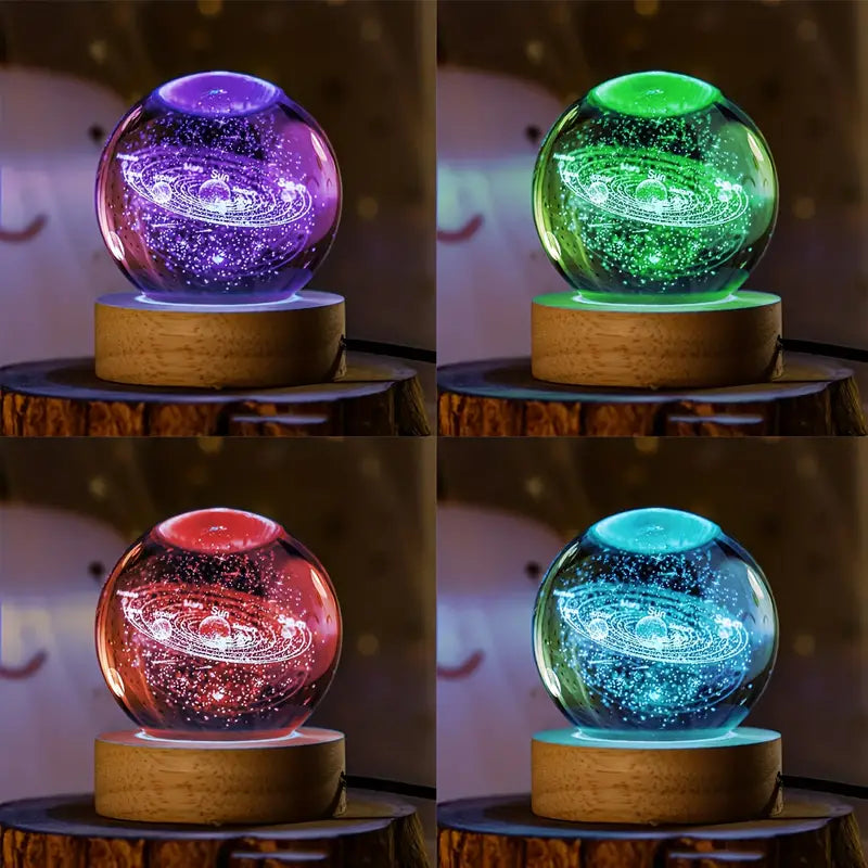 3D Galaxy Crystal Ball Lamp