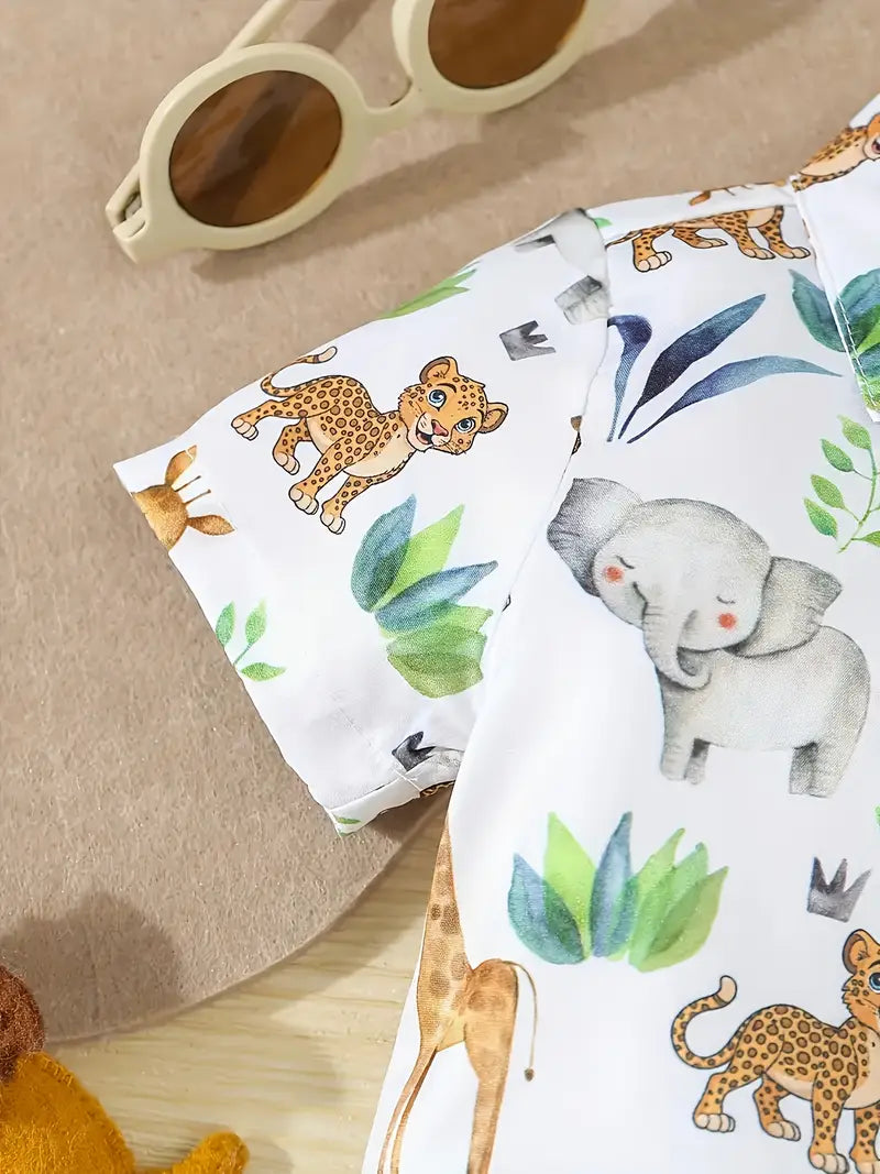 SAFARI SHIRT AND SHORTS Kids PRINTED Clothing CORD SET BOYS